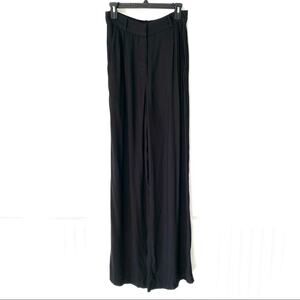 Black Halo High Rise Black Pleat Front Wide Flare Leg Dress Pants size 6